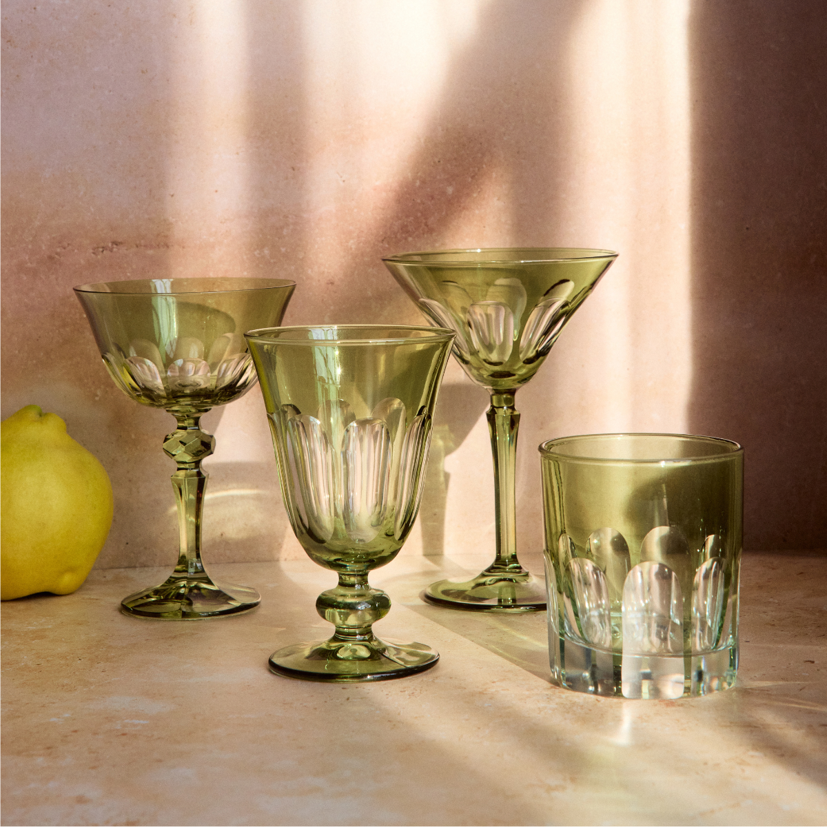 Rialto Glass Coupe Set/2 - Honeydew