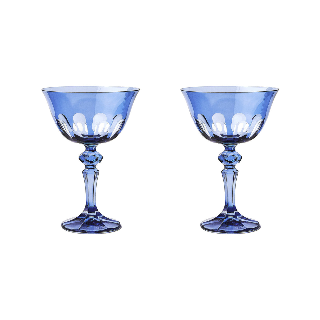 Rialto Glass Coupe Set/2, Thistle