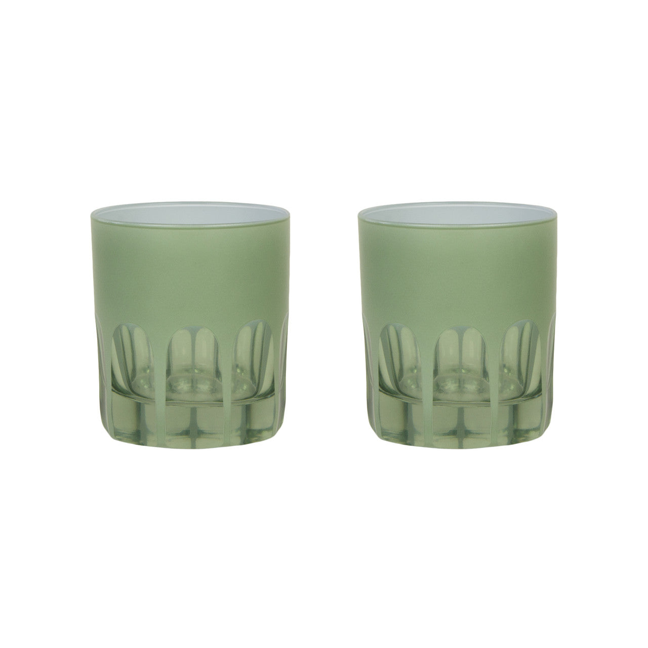 Rialto Glass Old Fashion Set/2, Pale Sage
