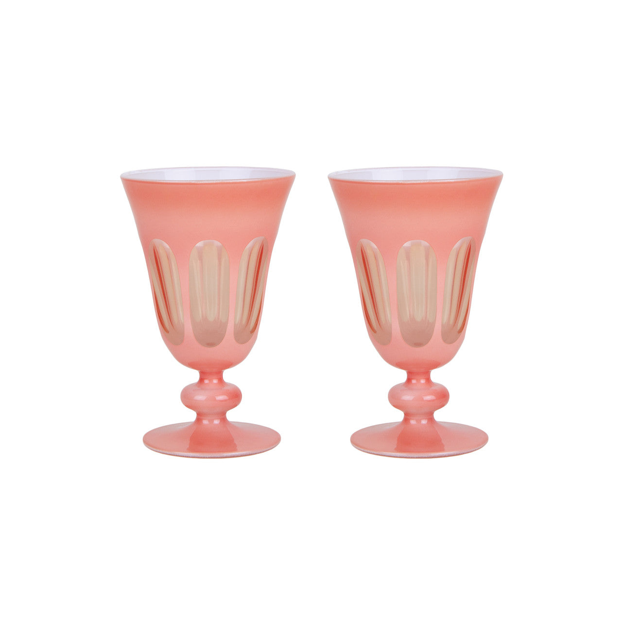 Rialto Glass Tulip Set/2, Salmon