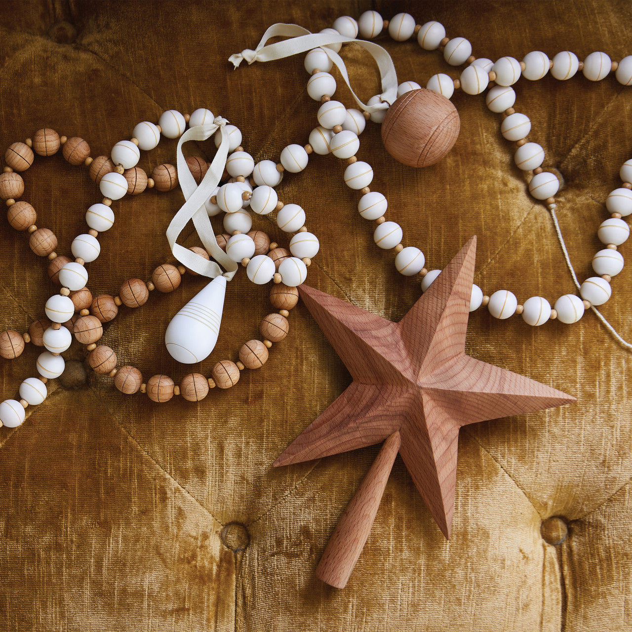 HAND-PAINTED GARLAND, SOFT-WHITE
