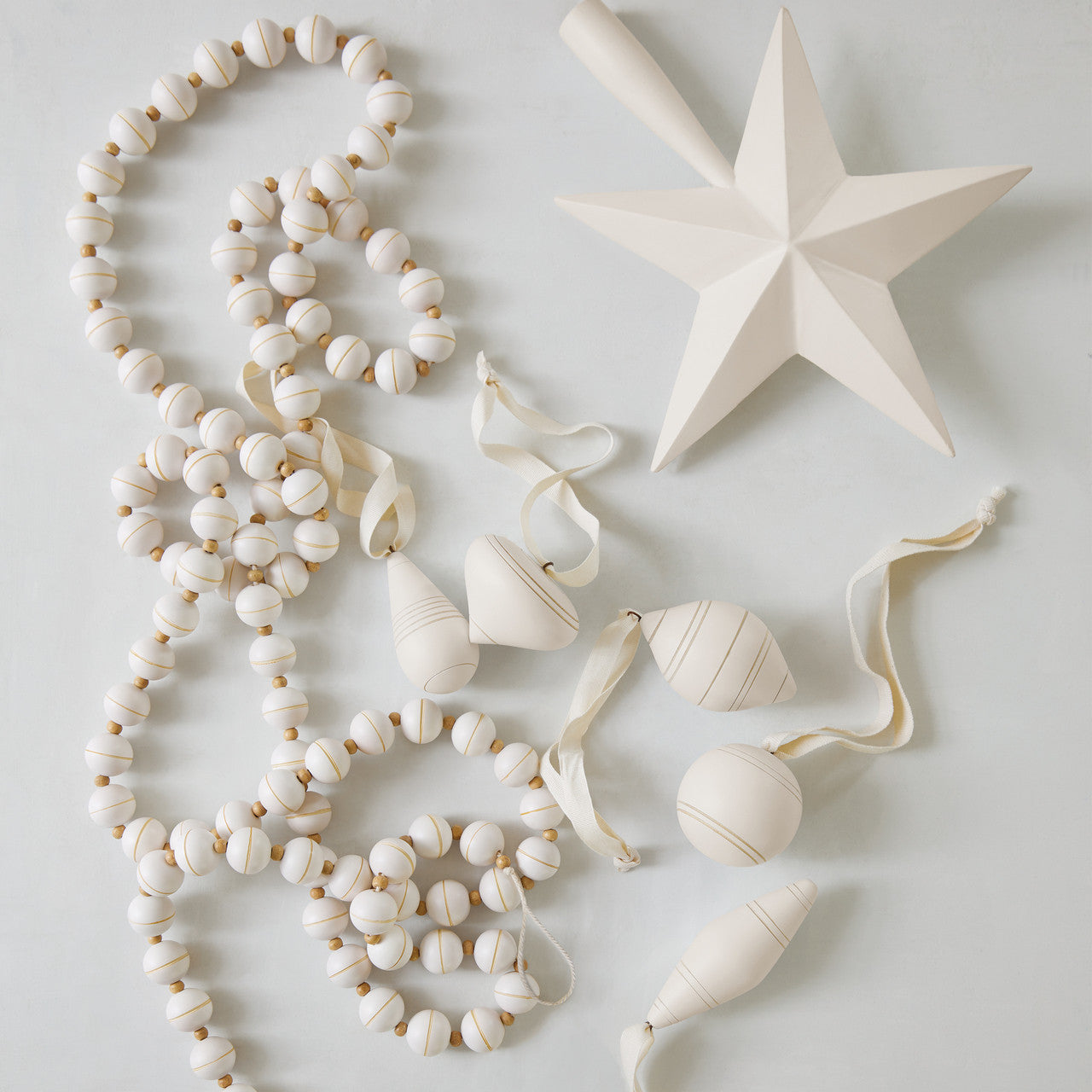 HAND-PAINTED GARLAND, SOFT-WHITE
