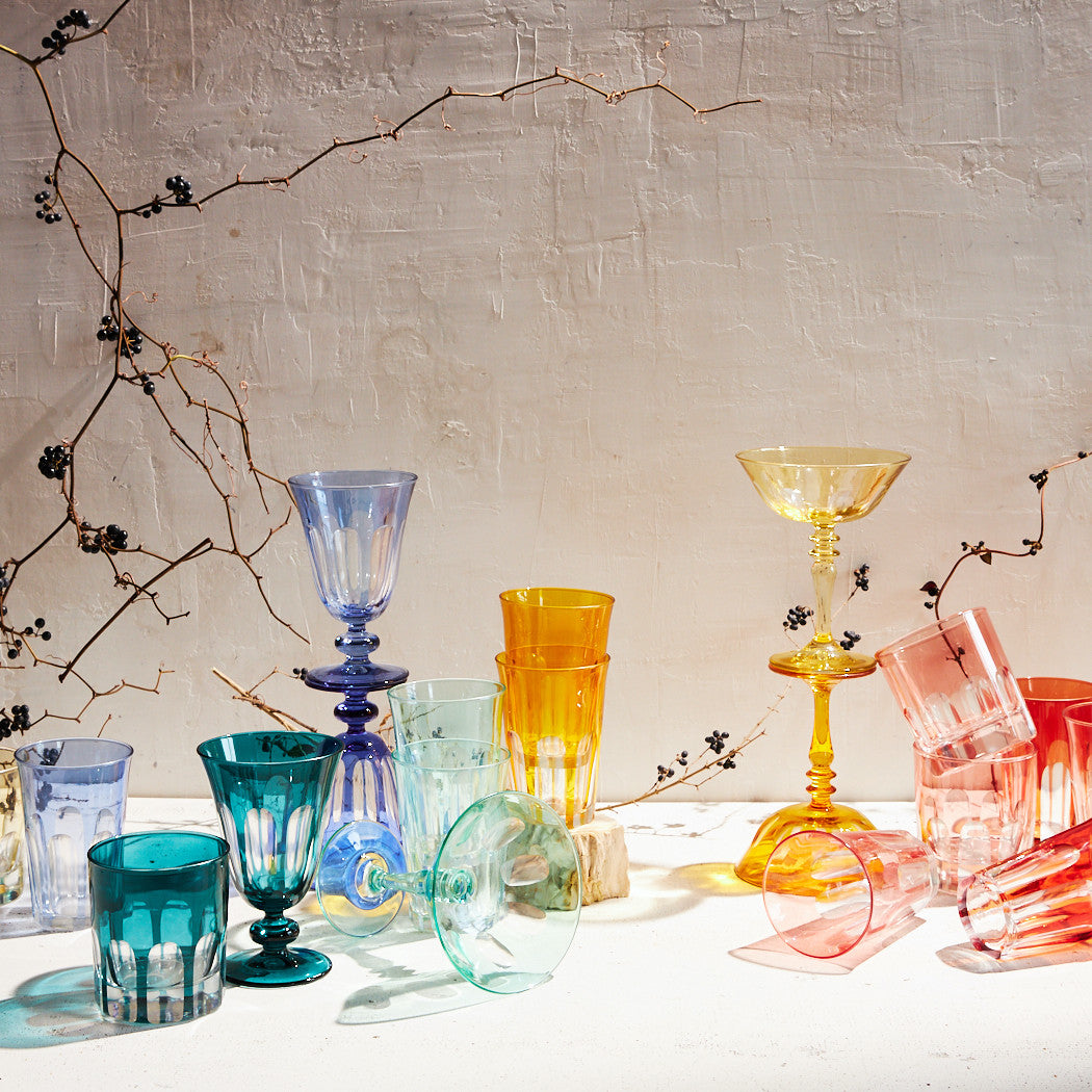 Rialto Glass Tulip Set/2, Limoncello