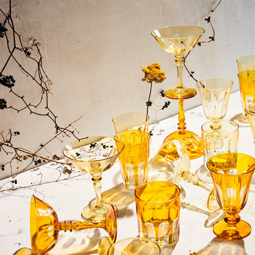 Rialto Glass Old Fashion Set/2, Limoncello