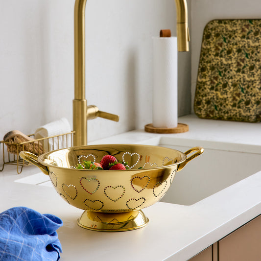 BRASS HEART COLANDER