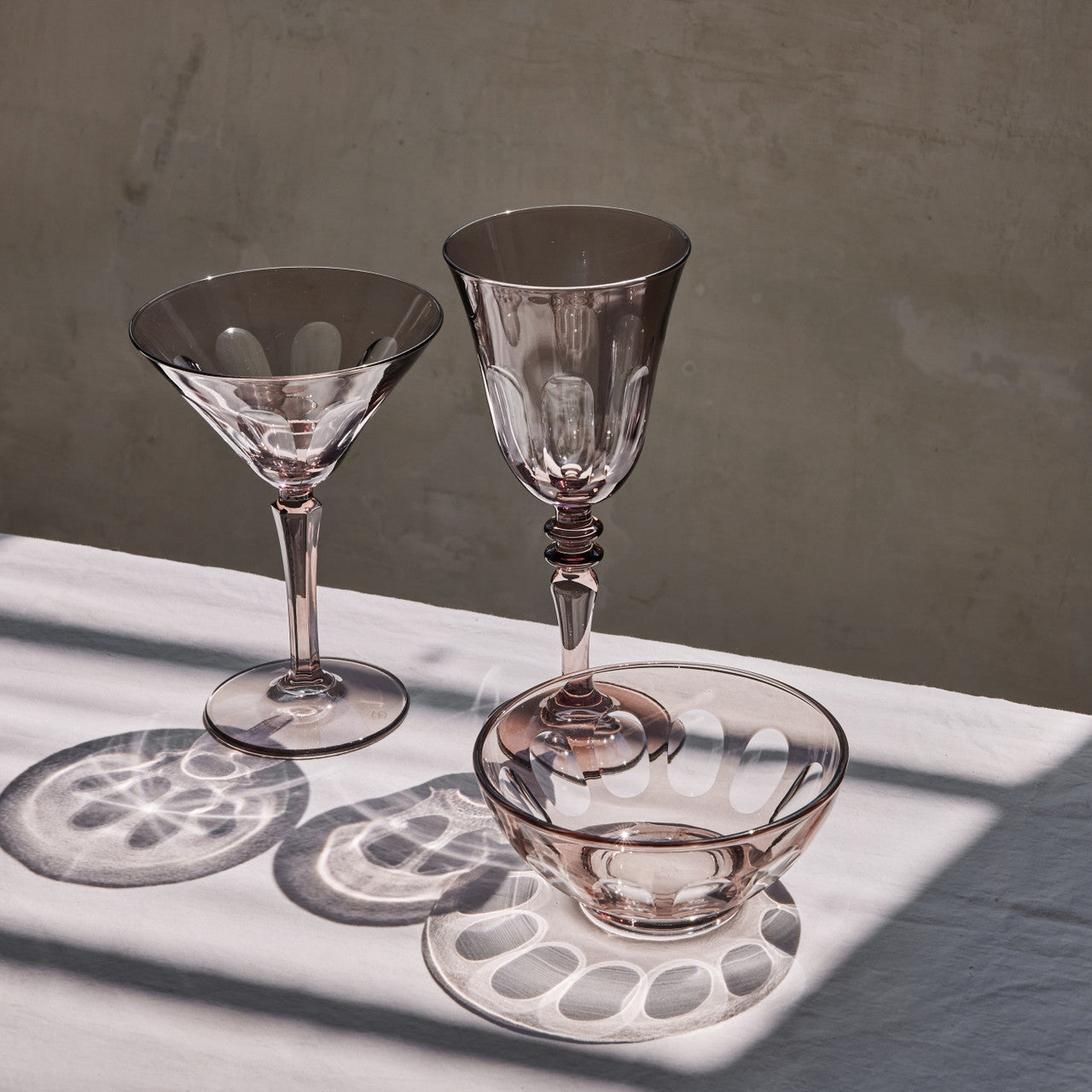 Rialto Glass Bowl Set/2, Smoke