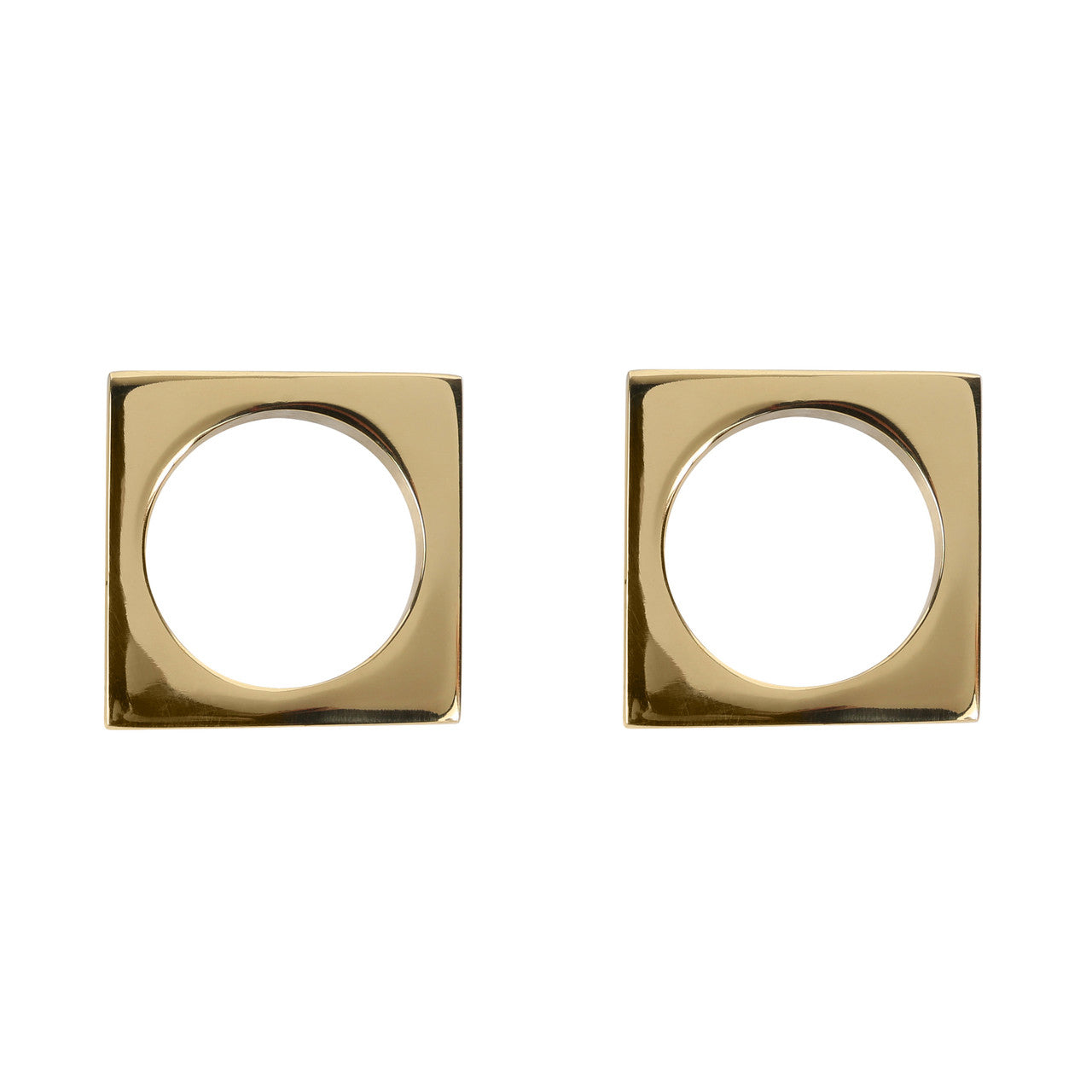BRASS MODERNIST NAPKIN RINGS, SET OF 2