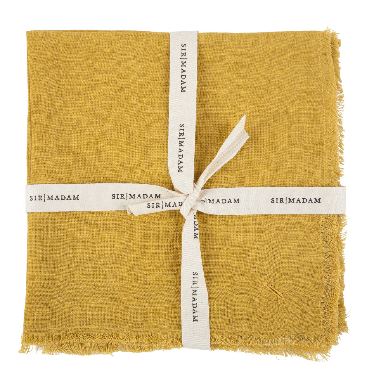 SOLID LINEN NAPKINS, CURRY, SET OF 4