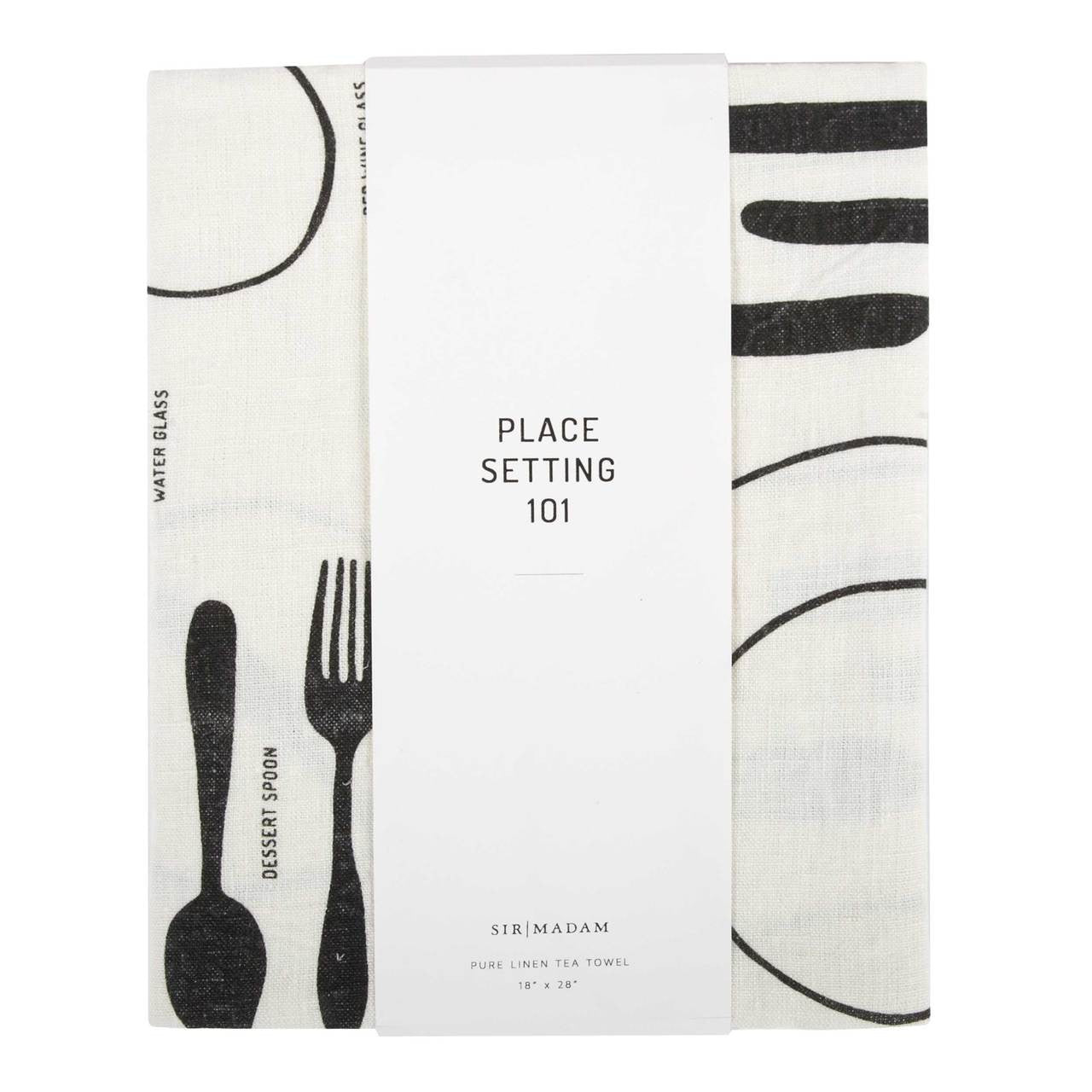 Place Setting 101 Pure Linen Tea Towel