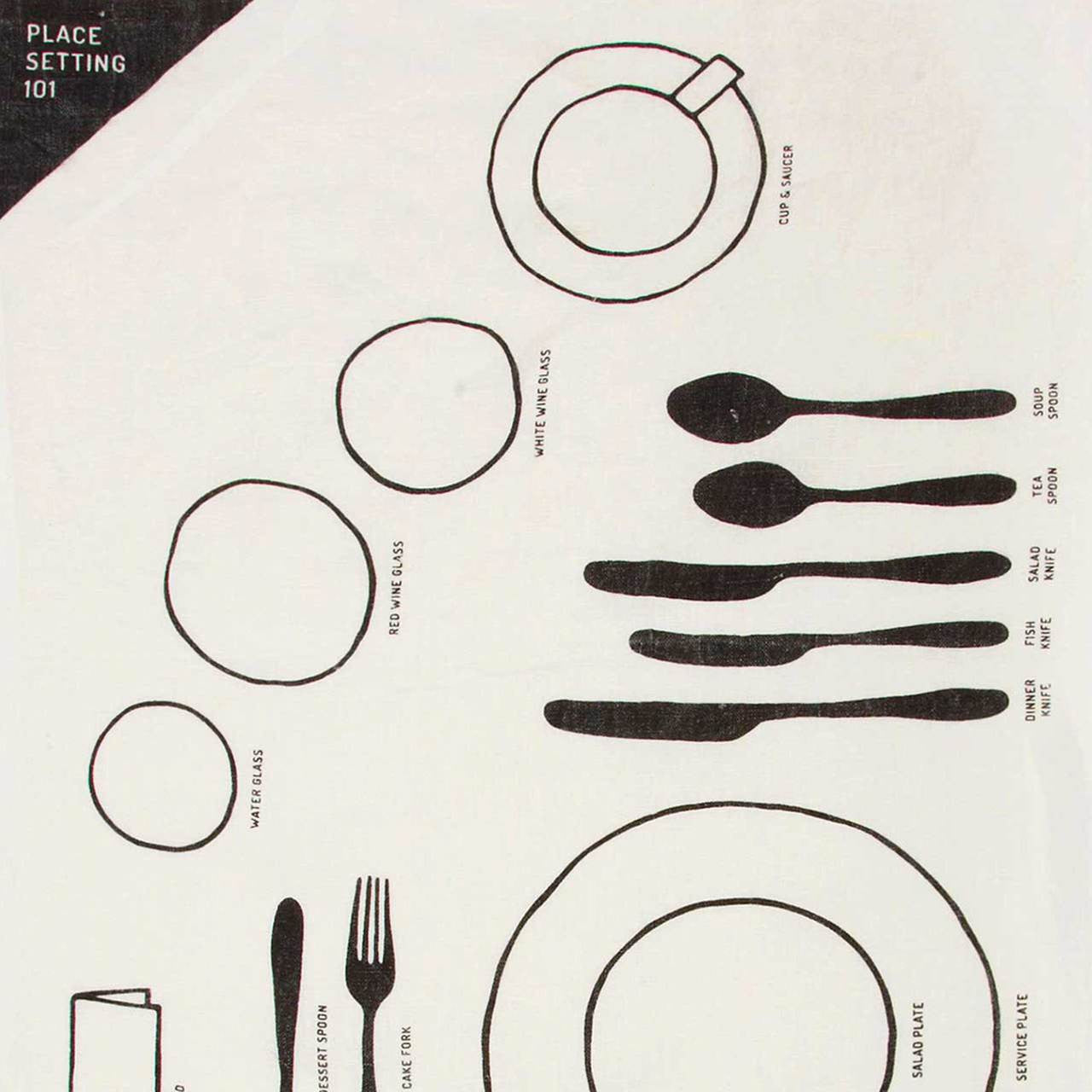 Place Setting 101 Pure Linen Tea Towel