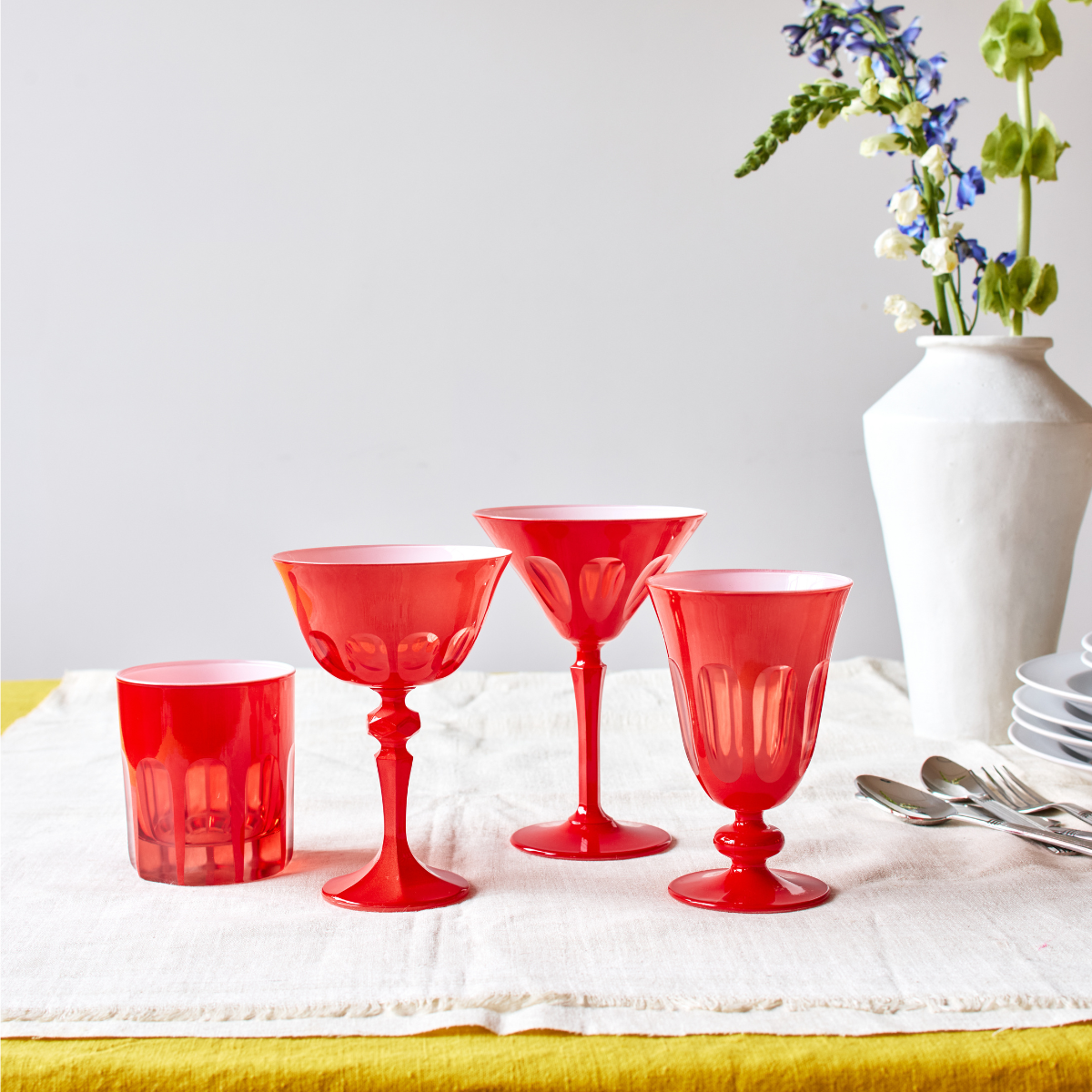 Rialto Glass Coupe Set/2 - Poppy
