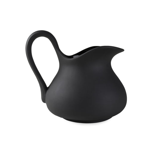 STONEWARE AVIARY PITCHER, MATTE BLACK NO. 2