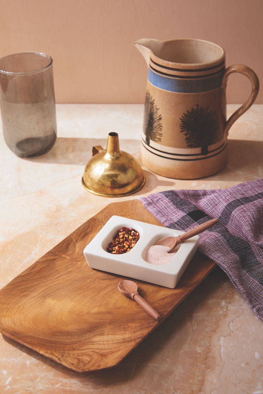 Beechwood Salt Cellar Spoon, Set/2