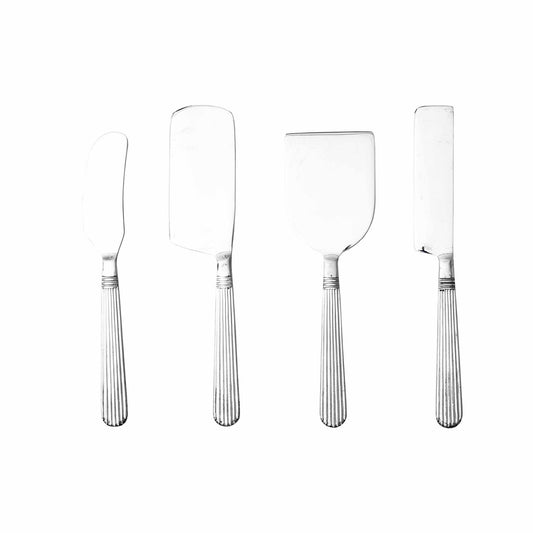 Athenian Cheese Knives Set/4, Silver Mirror