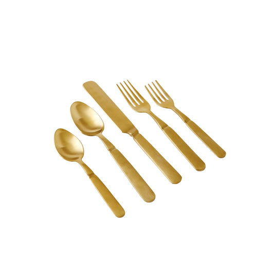 Florentine Flatware Set/5, Champagne Matte