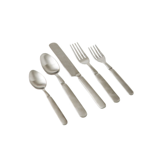 Florentine Flatware Set/5, Silver Matte