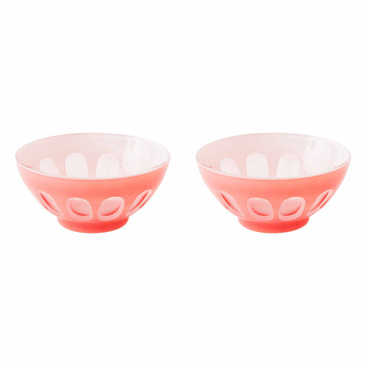 Rialto Glass Bowl Set/2, Salmon
