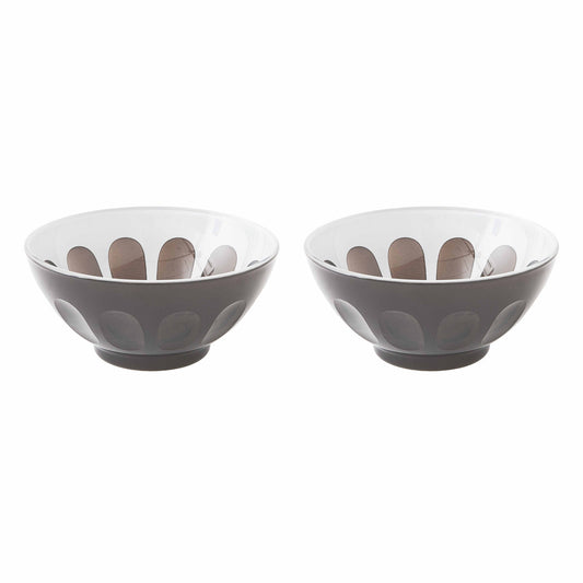Rialto Glass Bowl Set/2, Warm Gray