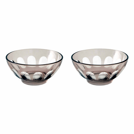 Rialto Glass Bowl Set/2, Smoke