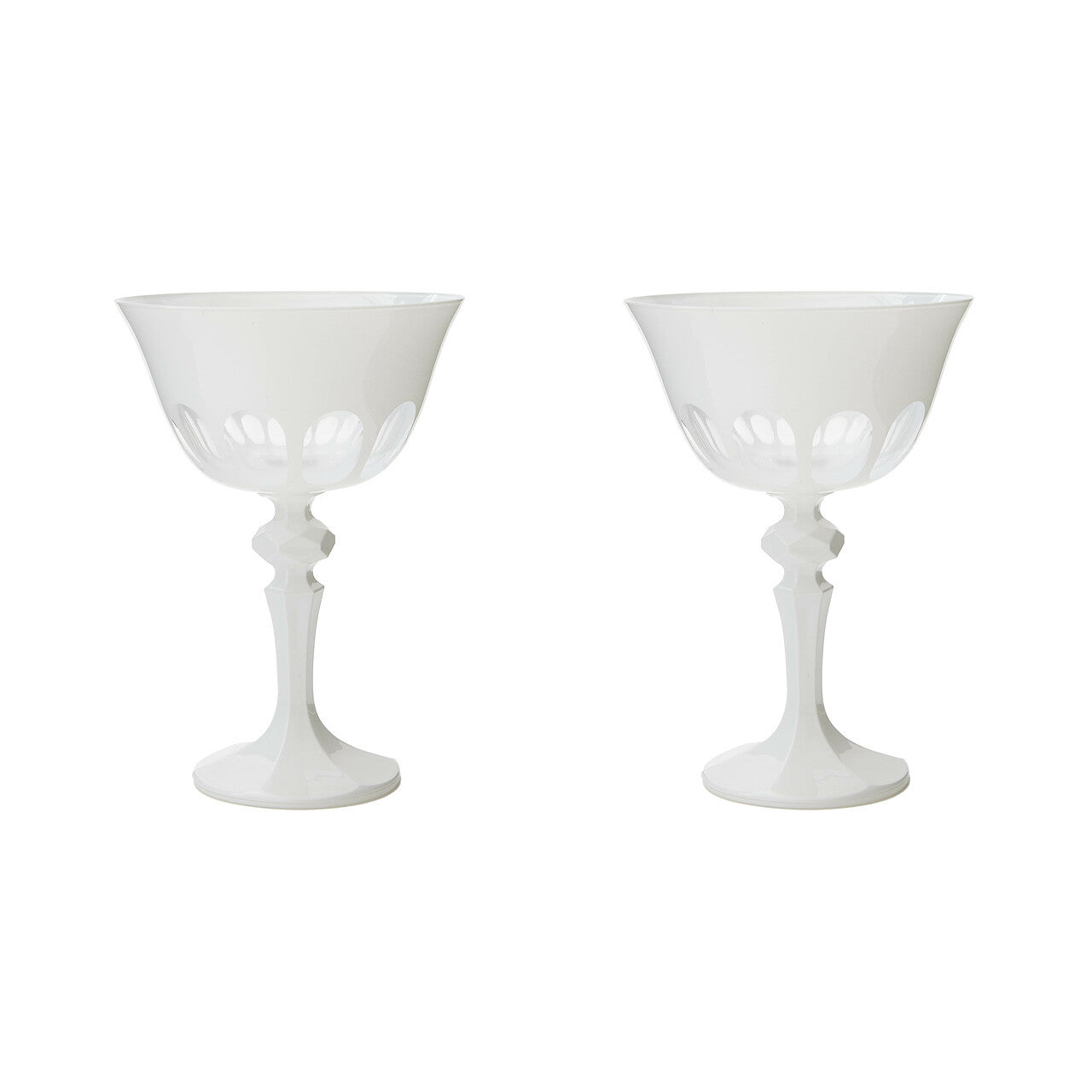 Rialto Glass Coupe Set/2, Chalk