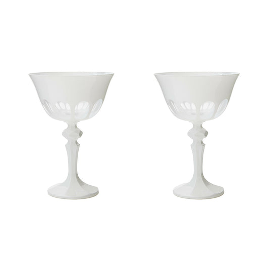 Rialto Glass Coupe Set/2, Chalk