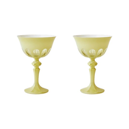 Rialto Glass Coupe Set/2, Crème