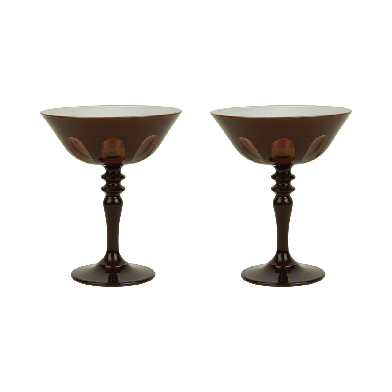 Rialto Glass Original Coupe Set/2, Oxblood