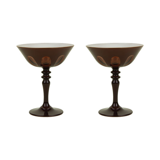 Rialto Glass Original Coupe Set/2, Oxblood