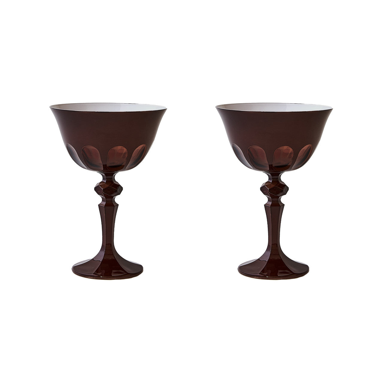 Rialto Glass Coupe Set/2, Oxblood