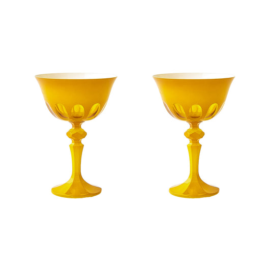 Rialto Glass Coupe Set/2, Saffron