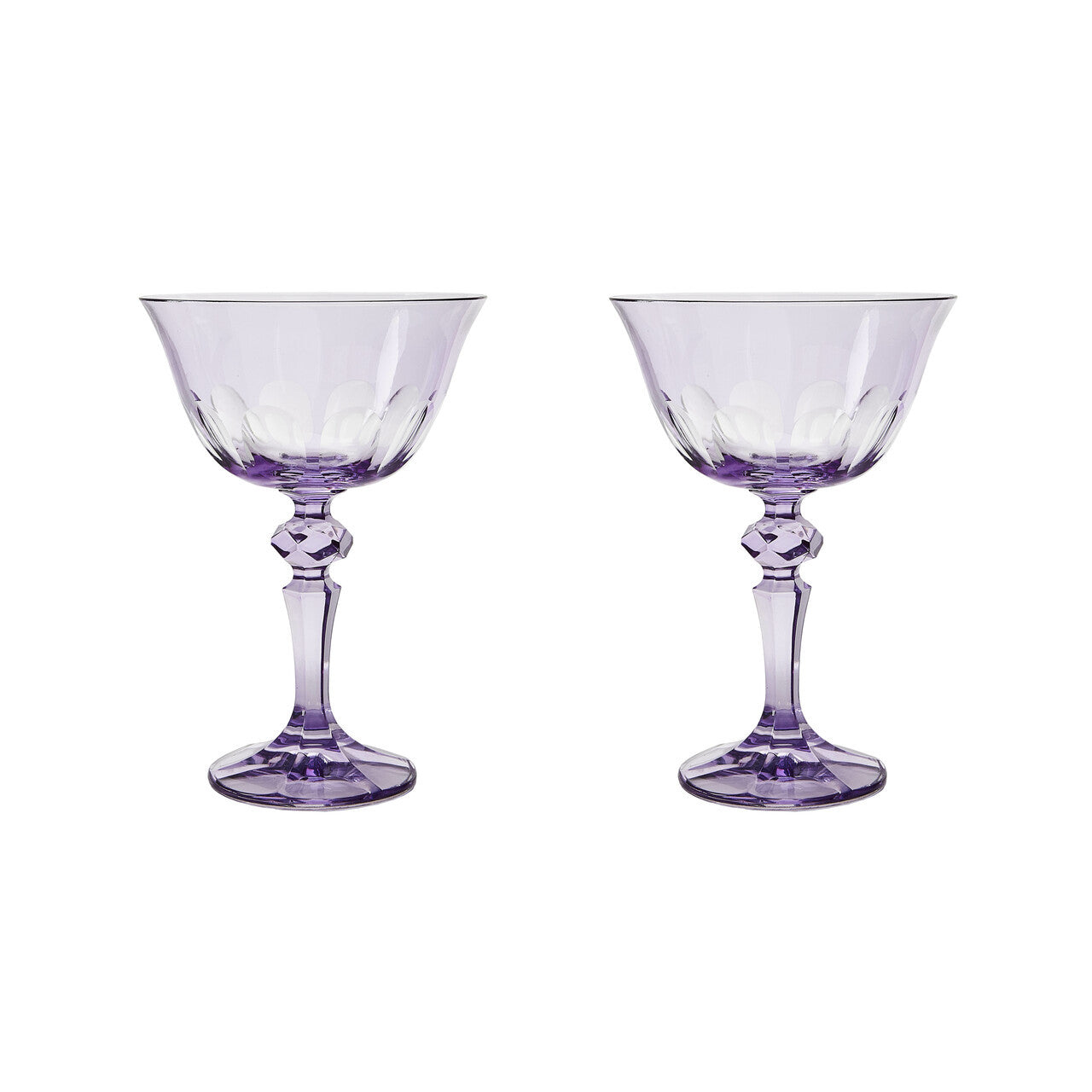 Rialto Glass Coupe Set/2, Amethyst