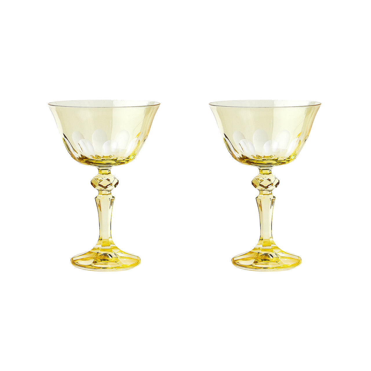 Rialto Glass Coupe Set/2, Limoncello