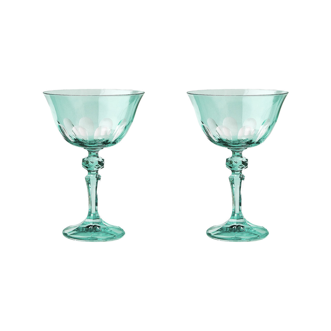 Rialto Glass Coupe Set/2, Menthe