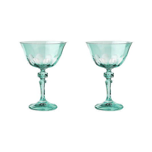 Rialto Glass Coupe Set/2, Menthe