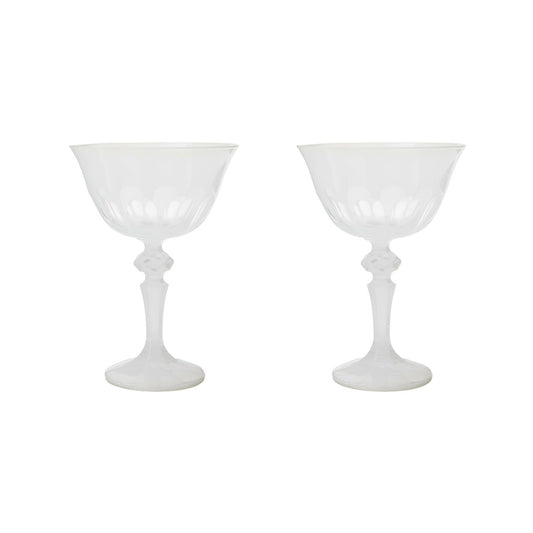 Rialto Glass Coupe Set/2, Opal