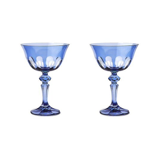 Rialto Glass Coupe Set/2, Thistle