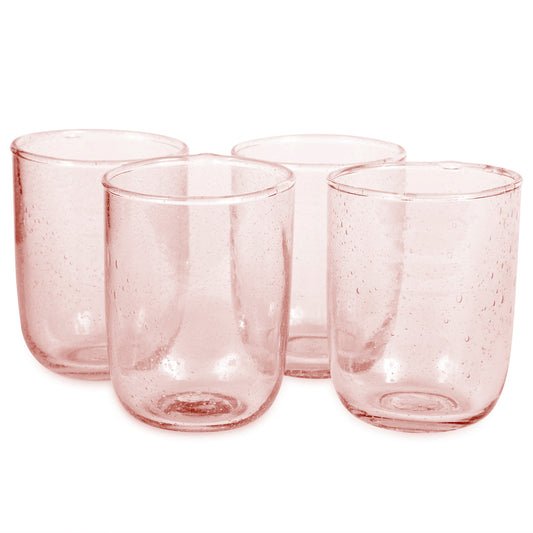 Short Seeded Glasses, Pale Rose