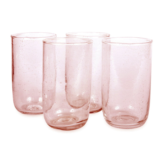 Tall Seeded Glasses, Pale Rose