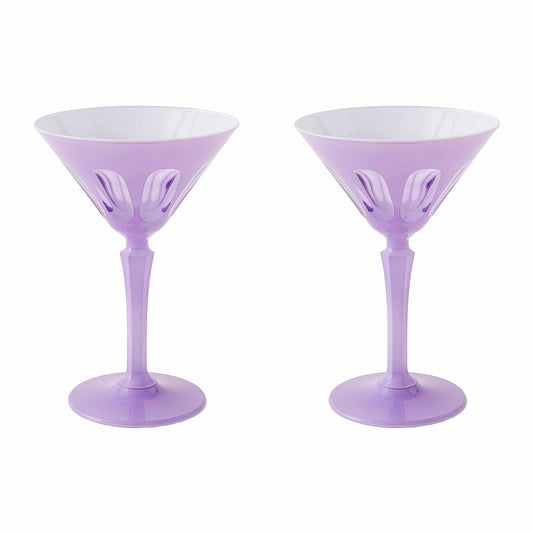 Rialto Glass Martini Set/2, Lupine