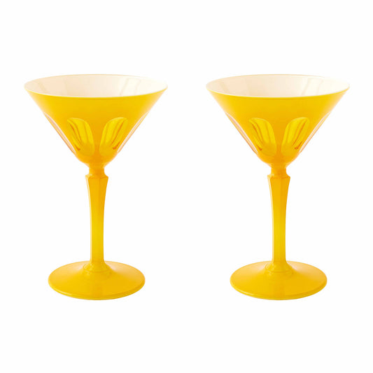 Rialto Glass Martini Set/2, Saffron