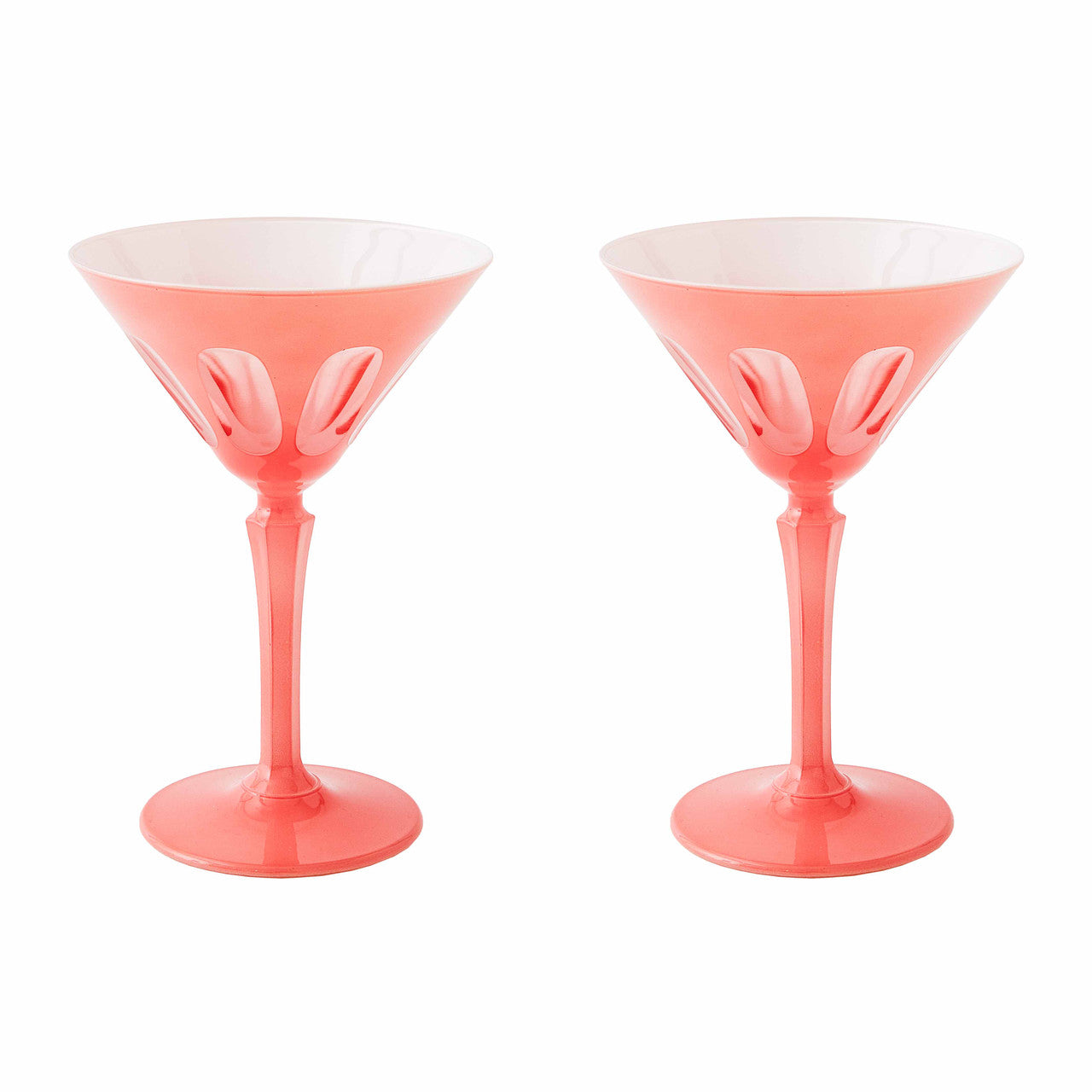 Rialto Glass Martini Set/2, Salmon