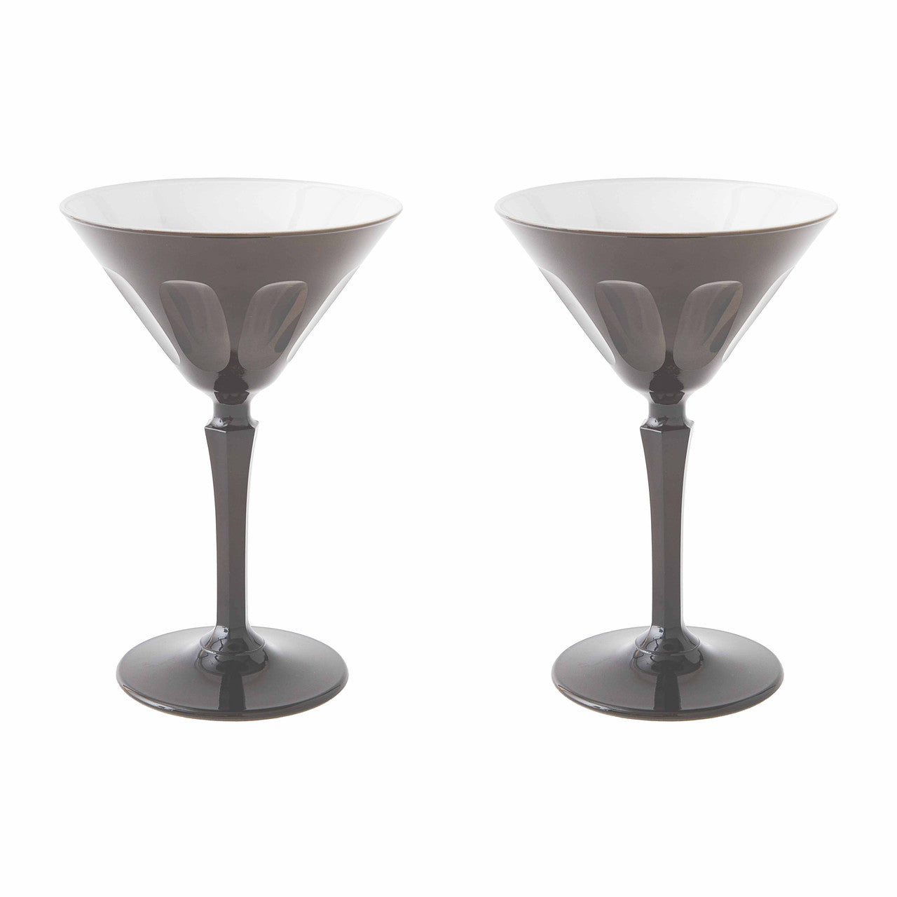 Rialto Glass Martini Set/2, Warm Gray