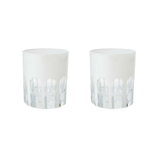 Rialto Glass Old Fashion Set/2, Chalk