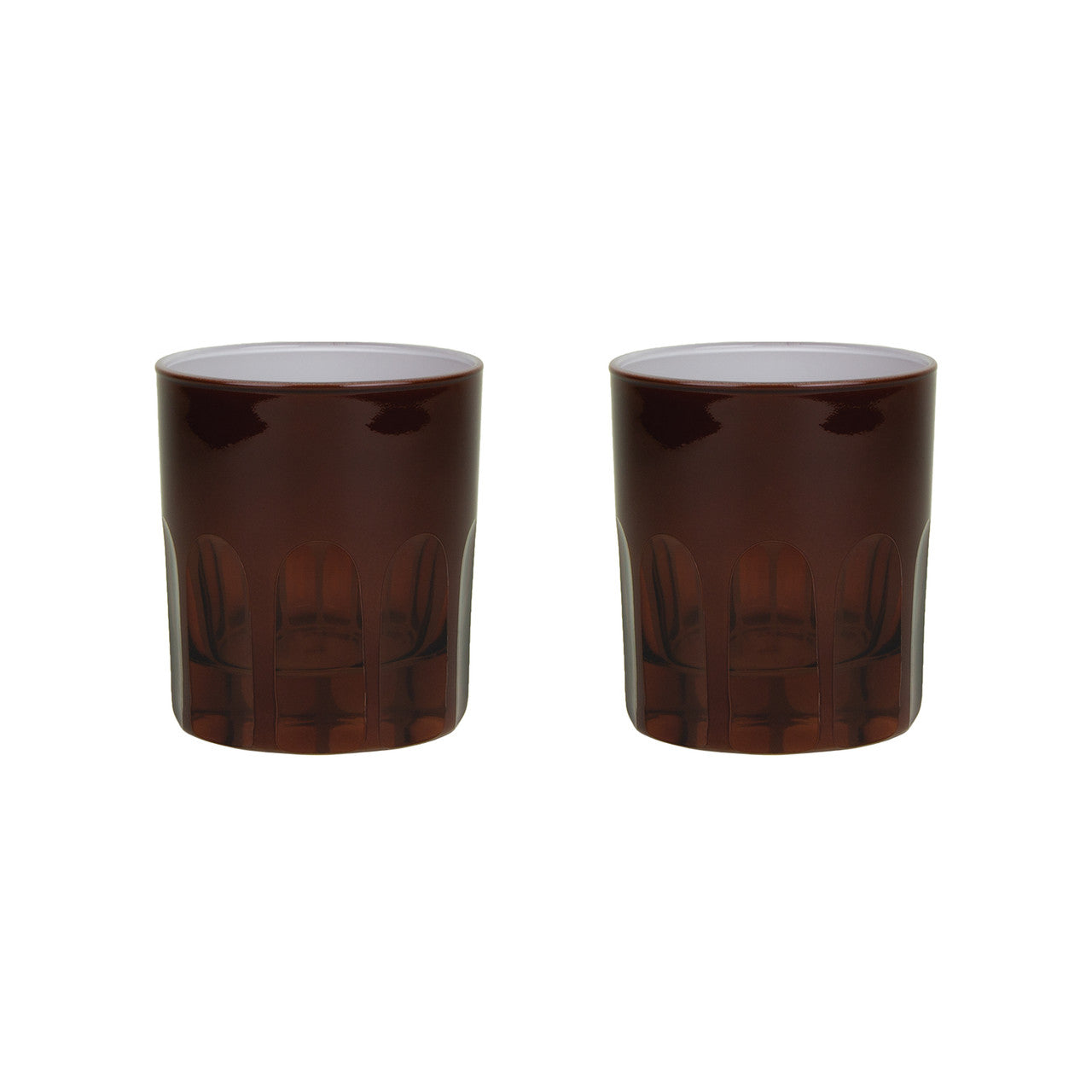 Rialto Glass Old Fashion Set/2, Oxblood