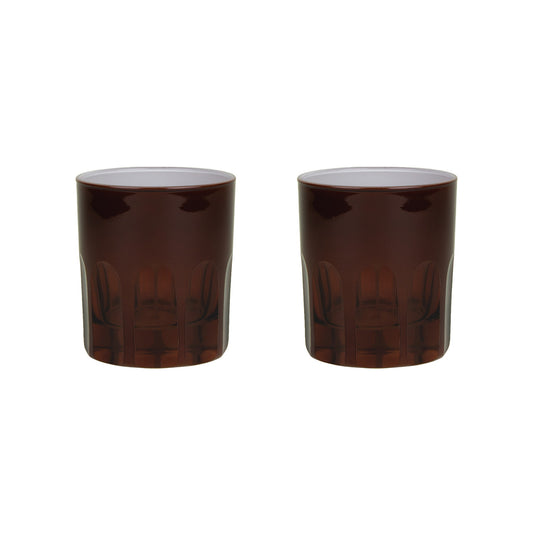 Rialto Glass Old Fashion Set/2, Oxblood
