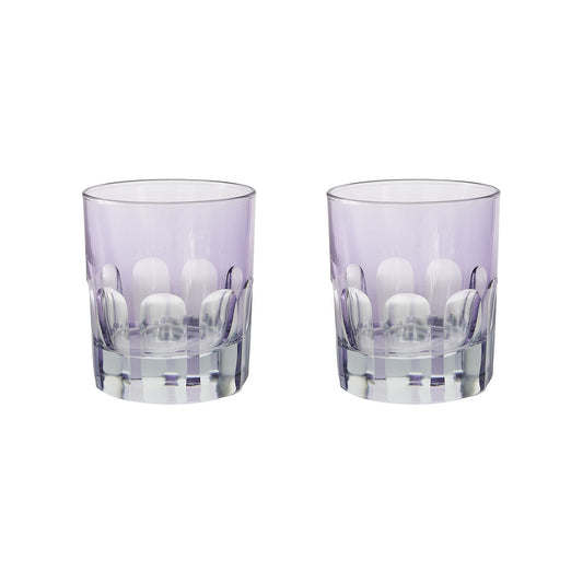 Rialto Glass Old Fashion Set/2, Amethyst