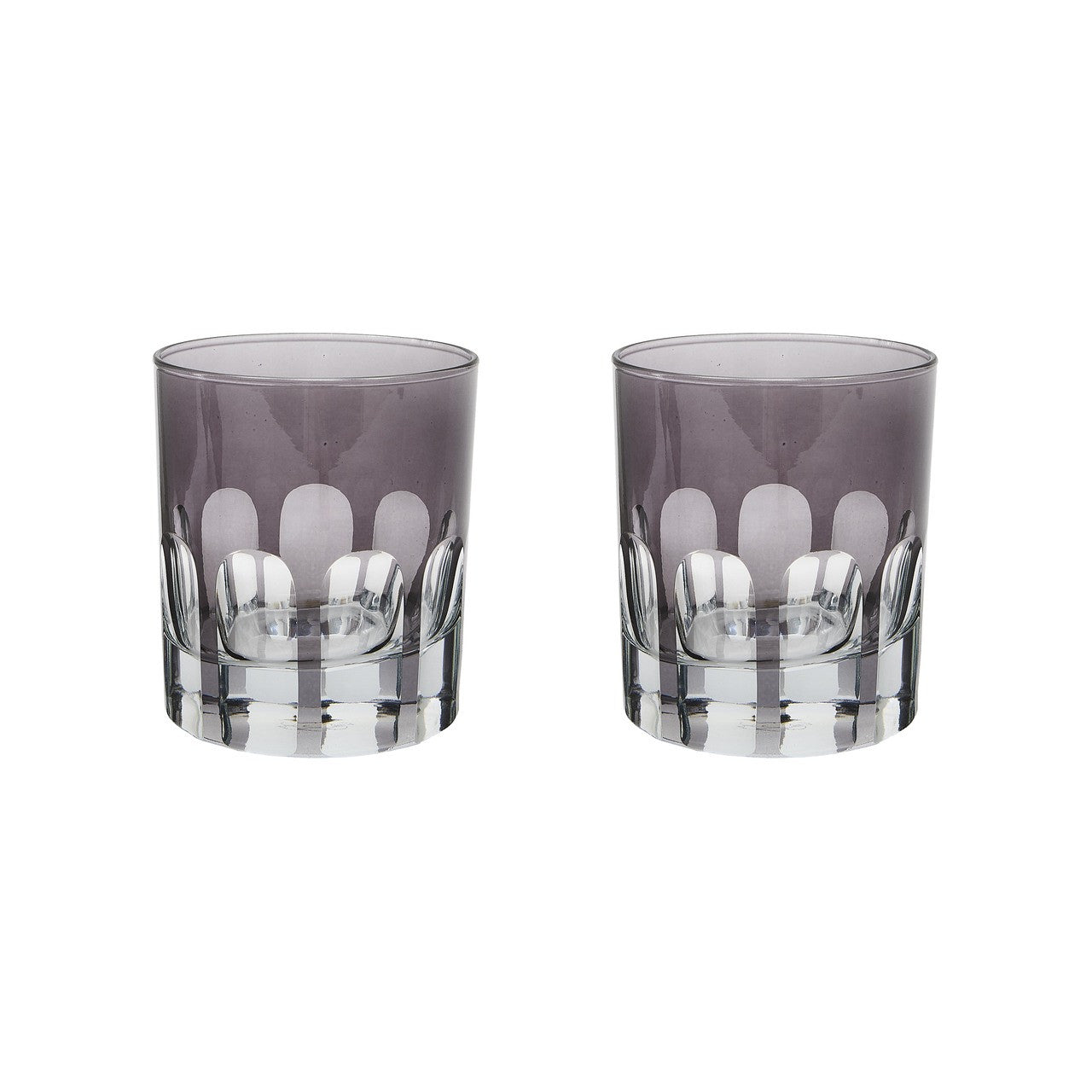 Rialto Glass Old Fashion Set/2, Smoke