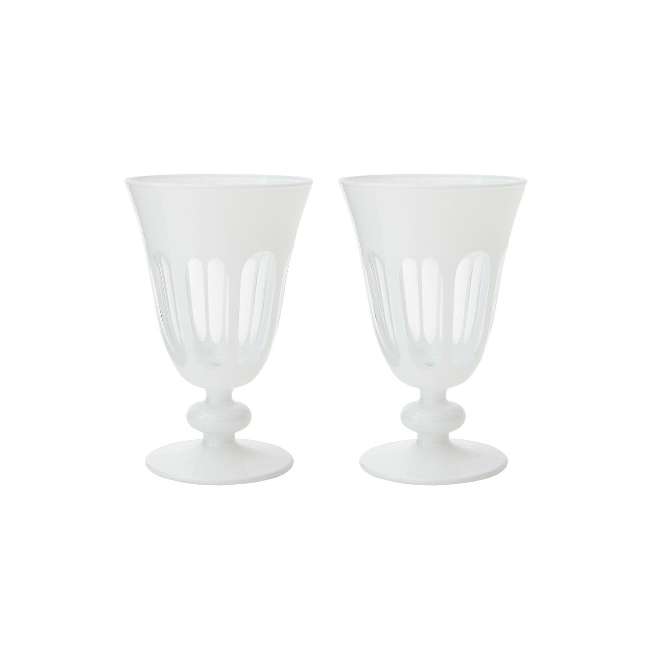 Rialto Glass Tulip Set/2, Chalk