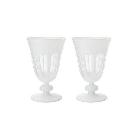 Rialto Glass Tulip Set/2, Chalk