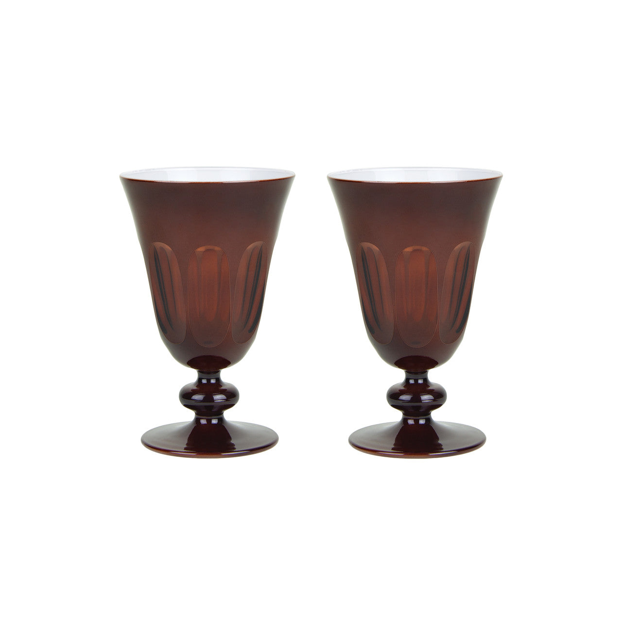 Rialto Glass Tulip Set/2, Oxblood